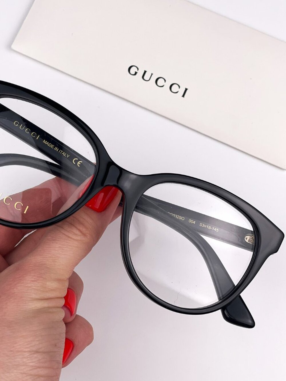GUCCI GG0329O 004 BLACK MULTICOLOR ROUND EYEGLASSES
